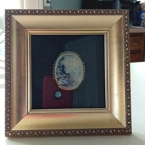 Framed jewelry art jewelry collage fairy art Cameo upcycled jewelry original art